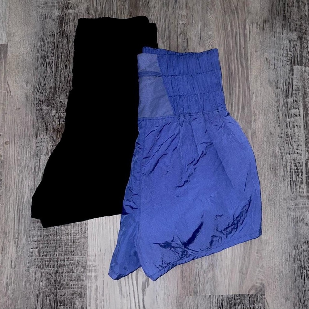 Stylish Black and Blue High-Waisted Shorts